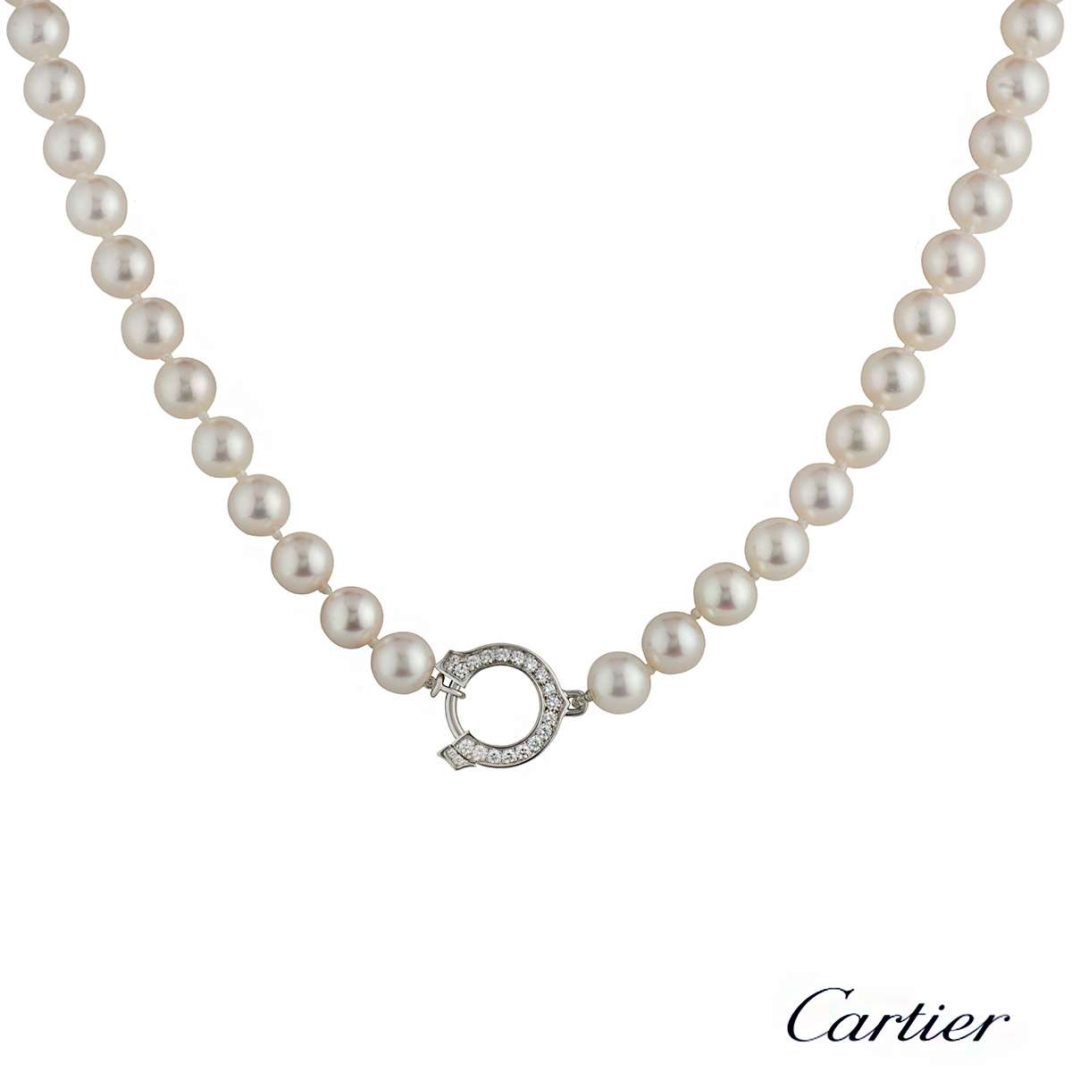 cartier pearl and diamond necklace